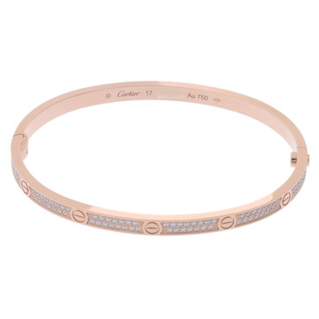 カルティエ ラブブレスレット SM #16 フルパヴェ ゴールド N6726317 K18ピンクゴールド PG レディース ジュエリー 【中古】【jewelry】