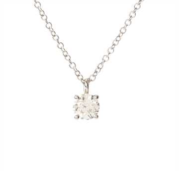 ティファニー ソリティア ネックレス 0.35ct シルバー Pt950プラチナ レディース ジュエリー 【中古】【jewelry】