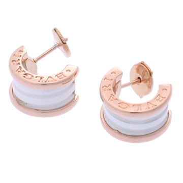ブルガリ B.ZERO1ピアス ゴールド K18ピンクゴールド PG/ホワイトセラミック レディース ジュエリー 【中古】【jewelry】