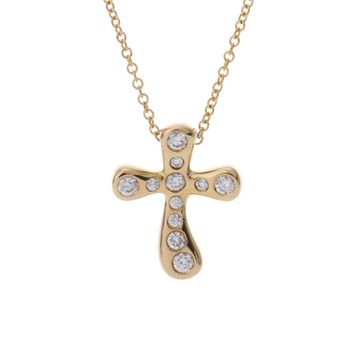ティファニー ドッツクロス ネックレス ゴールド K18イエローゴールド YG レディース ジュエリー 【中古】【jewelry】