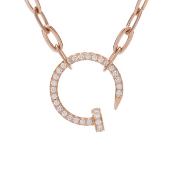 カルティエ ジュストアンクル ネックレス パヴェ ゴールド K18ピンクゴールド PG レディース ジュエリー 【中古】【jewelry】