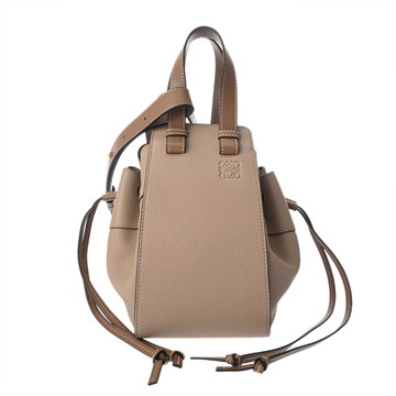 ロエベ ハンモック ドローストリングバッグ スモール サンド/ミンク 314.12BZ95 ソフトグレインカーフ レディース バッグ 【中古】【bag】