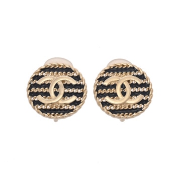 シャネル イヤリング ゴールド/ブラック メタル/エナメル レディース ジュエリー 【中古】【jewelry】