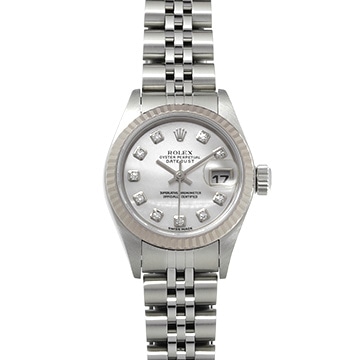 ロレックス デイトジャスト 79174NG ピンクシェル/ダイヤモンド レディース 時計 【中古】【wristwatch】