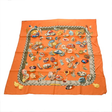 エルメス カレ 90 COUVEE D HERMES マルチカラー シルク100％ レディース 【中古】【other】