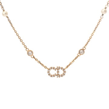 ディオール CLAIR D LUNE ネックレス ゴールド/ホワイト N1033CDLCY_D301 メタル/レジンパール/クリスタル レディース ジュエリー 【中古】【jewelry】