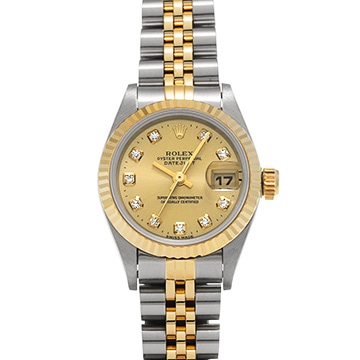 ロレックス デイトジャスト 69173G シャンパン/ダイヤモンド レディース 時計 【中古】【wristwatch】