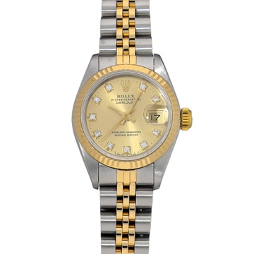 ロレックス デイトジャスト 69173G シャンパン/ダイヤモンド レディース 時計 【中古】【wristwatch】