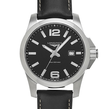 ロンジン コンクエスト L3.760.4.56.3 ブラック メンズ 時計 【中古】【wristwatch】