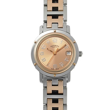 エルメス クリッパー CL4.221 ピンク レディース 時計 【中古】【wristwatch】