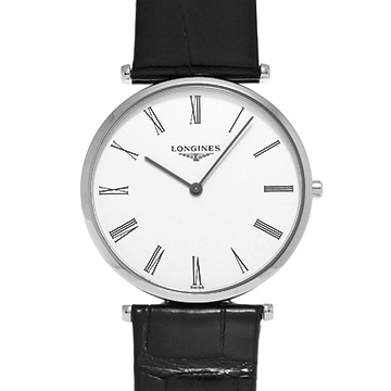 ロンジン ラ グラン クラシック L4.755.4.11.2 ホワイト メンズ 時計 【中古】【wristwatch】
