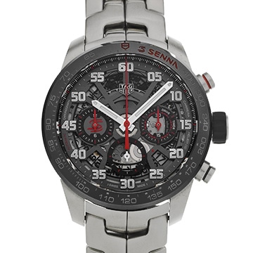 タグ ホイヤー カレラ キャリバーホイヤー02 クロノグラフ アイルトン・セナ CBG2013.BA0657 グレー メンズ 時計 【中古】【wristwatch】