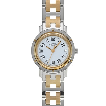 エルメス クリッパー CL3.240 ホワイト レディース 時計 【中古】【wristwatch】