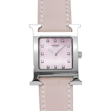 エルメス Hウォッチ HH1.210 ピンクシェル/ダイヤモンド レディース 時計 【中古】【wristwatch】