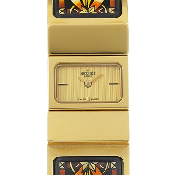 エルメス ロケ L01.201 シャンパン レディース 時計 【中古】【wristwatch】