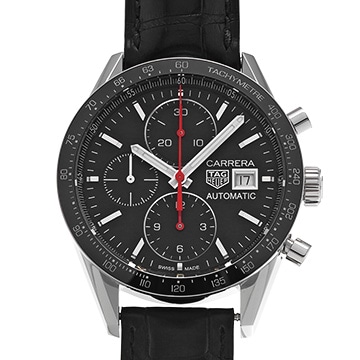 タグ ホイヤー カレラ キャリバー16 クロノグラフ CV201AK.FT6040 ブラック メンズ 時計 【中古】【wristwatch】