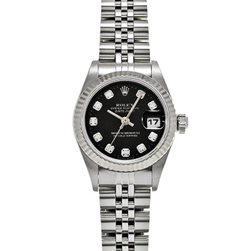 ロレックス デイトジャスト 69174G ブラック/ダイヤモンド レディース 時計 【中古】【wristwatch】