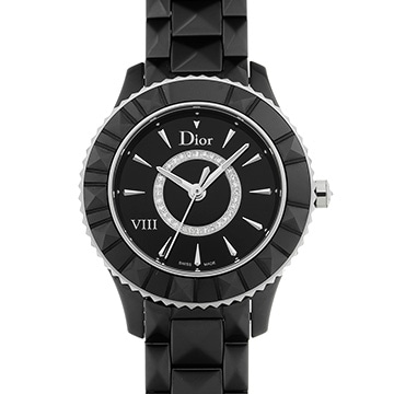 ディオール ユイット  CD1231E0C002 ブラック/ダイヤモンド レディース 時計 【中古】【wristwatch】