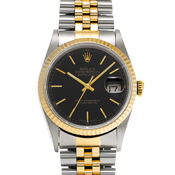 ロレックス デイトジャスト 16233 ブラック メンズ 時計 【中古】【wristwatch】