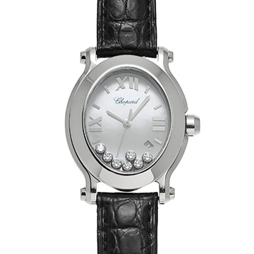 ショパール ハッピースポーツ 278546-3005 ホワイトシェル/ダイヤモンド レディース 時計 【中古】【wristwatch】