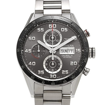 タグ ホイヤー カレラ キャリバー16 クロノグラフ デイデイト CV2A1U.BA0738 グレー メンズ 時計 【中古】【wristwatch】
