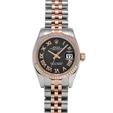 ロレックス デイトジャスト 179171 ブラックサンビーム レディース 時計 【中古】【wristwatch】