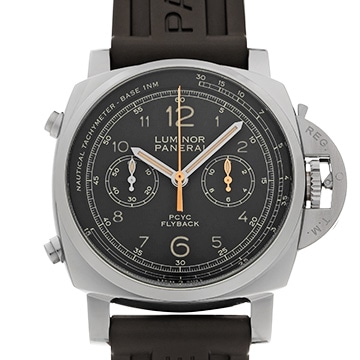 パネライ ルミノール 1950 3デイズ クロノ フライバック アッチャイオ PCYC PAM00653 ブラック メンズ 時計 【中古】【wristwatch】