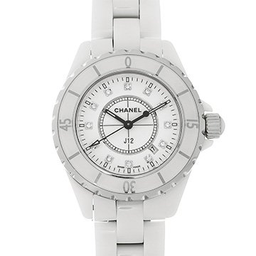 シャネル J12 33MM H1628 ホワイト/ダイヤモンド レディース 時計 【中古】【wristwatch】