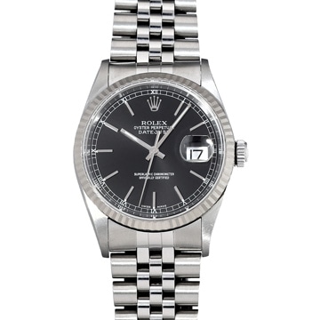 ロレックス デイトジャスト 16234 ブラック メンズ 時計 【中古】【wristwatch】