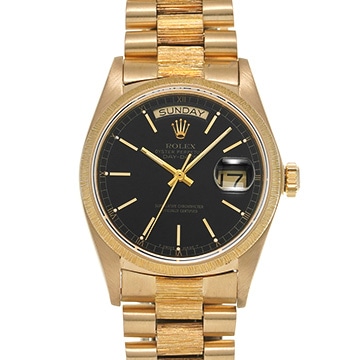 ロレックス デイデイト バーク 18078 ブラック メンズ 時計 【中古】【wristwatch】