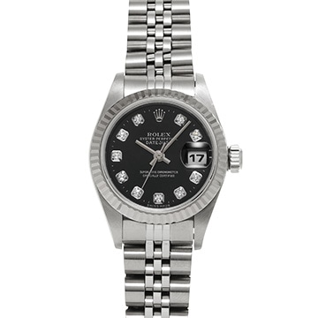 ロレックス デイトジャスト 69174G ブラック/ダイヤモンド レディース 時計 【中古】【wristwatch】