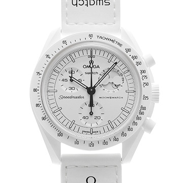 スウォッチ OMEGA×スウォッチ ミッション トゥー ザ ムーンフェイズ SO33W700 ホワイト メンズ 時計 【中古】【wristwatch】