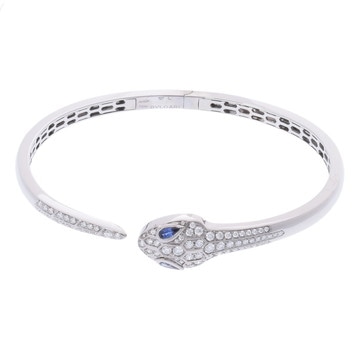 ブルガリ セルペンティ セドゥットーリ ブレスレット #L シルバー 354100 K18ホワイトゴールド WG レディース ジュエリー 【中古】【jewelry】