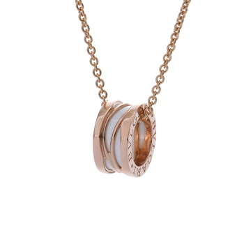 ブルガリ B-ZERO1 レジェンド ネックレス ゴールド K18ピンクゴールド PG/ホワイトセラミック レディース ジュエリー 【中古】【jewelry】