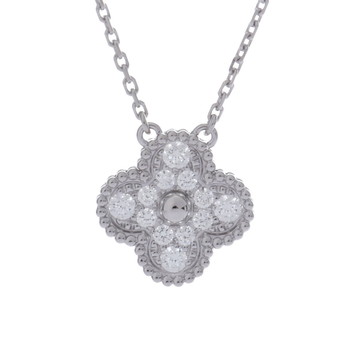 ヴァン クリーフ&アーペル ヴィンテージアルハンブラ ネックレス パヴェ シルバー VCARA46100 K18ホワイトゴールド WG レディース ジュエリー 【中古】【jewelry】