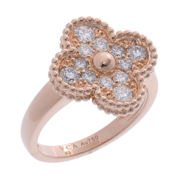 ヴァン クリーフ&アーペル ヴィンテージアルハンブラ リング #49 ゴールド VCARP2R449 K18ピンクゴールド PG ユニセックス ジュエリー 【中古】【jewelry】