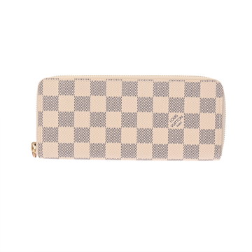 ルイ ヴィトン ダミエ・アズール ポルトフォイユ・クレマンス / ラウンドファスナー長財布 アズール/ローズバレリーヌ N61264 ダミエアズールキャンバス レディース 財布 【中古】【purse】