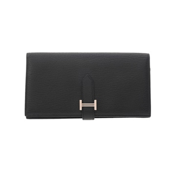 エルメス ベアンスフレ ブラック シェーブル ユニセックス 財布 【中古】【purse】