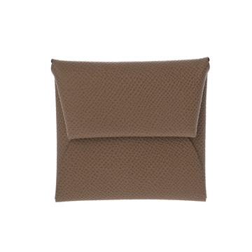 エルメス バスティア エトゥープ/シルバー金具 ヴォーエプソン ユニセックス 財布 【中古】【purse】