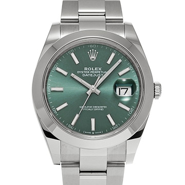 ロレックス デイトジャスト 41 126300 ミントグリーン メンズ 時計 【中古】【wristwatch】