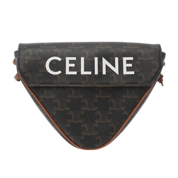 セリーヌ トライアングルバッグ タン 195902BZK.04LI トリオンフ キャンバス レディース バッグ 【中古】【bag】