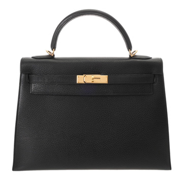 エルメス ケリー 32 外縫い ブラック アルデンヌ レディース バッグ 【中古】【bag】