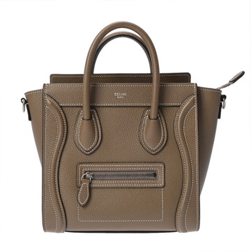 セリーヌ ラゲージ ナノ 2WAY スリ/シルバー金具 189243DRU.09SO ドラムドカーフ レディース バッグ 【中古】【bag】