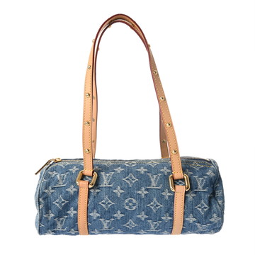 ルイ ヴィトン モノグラムデニム パピヨン MM LVリミックス ブルー M40266 モノグラムデニム レディース バッグ 【中古】【bag】