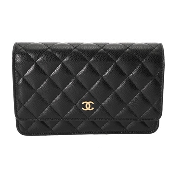 シャネル マトラッセ クラシック チェーンウォレット ブラック AP0250 グレインドカーフスキン レディース バッグ 【中古】【bag】
