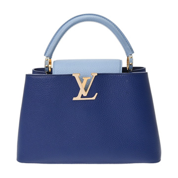 ルイ ヴィトン カプシーヌMM ブルー/ホワイト トリヨンレザー レディース バッグ 【中古】【bag】
