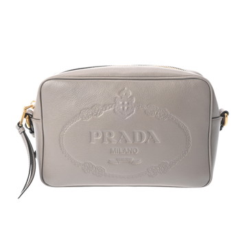 プラダ グレー 1BH089 レザー レディース バッグ 【中古】【bag】