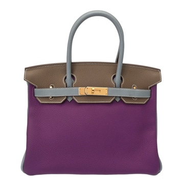 エルメス バーキン 30 SPオーダー アネモネ/エトゥープ/シエル トゴ レディース バッグ 【中古】【bag】