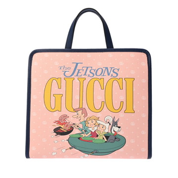 グッチ チルドレンズ　The Jetsons ピンク/ネイビー 605614 レザー/GGスプリームキャンバス レディース バッグ 【中古】【bag】