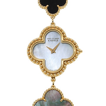 ヴァン クリーフ&アーペル アルハンブラ ブレスレットウォッチ VCARO40P00 ホワイトシェル レディース 時計 【中古】【wristwatch】